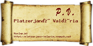 Platzerjanó Valéria névjegykártya